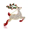 Diamond Crystal Christmas Brooch Pins Christmas Tree Garland Santa Claus Snowman Reindeer Bell Boot Broschs Corsage New Year Fashion Jewelry