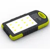 Factory sale Universal Waterproof 8000mAh portable solar power bank with Camping Light,Dual USB Solar charger &LED lamp for mobile phones