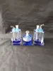 Narguilé classique à double cristal, Accessoires pour bangs en verre en gros, Pipe à eau en verre, Livraison gratuite
