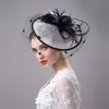 Vintage Birdcage Bridal Hats Flower Wedding Bride Veil Birdcage Tulle Hair Accessories Feather Hats Decoration For Women Bridesmai4979866