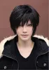 WoodFestival Beauty Men039s Short Straight Wig Cosplay Costume Black wig fashion boys full synthetic wigs cap9622607