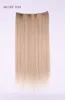 24quot 60cm longo senhoras resistente ao calor fibra sintética clipe em extensões de cabelo multicolorido feminino 5 clipes em linha reta hairpiece acces4110524