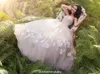 Projektant 3D Kwiat Aplikacja Suknie Ślubne Warstwowe Tulle Suknia Ślubna 2019 Zroszony Sukienka Bridal Vestido De Novia Princess Ball Suknia Custom