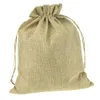 Jute Gfit Sacs beaucoup taille Jute Sack Logo Personnalisé Vintage Bijoux Cordon Pochettes Emballage cas de faveur De Mariage titulaire