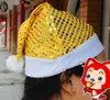 Party Hats Christmas Cekiny Sheen Santa Hat Kids Dzieci Mężczyźni Kobiety Uroczysty Kostiumy Cap Dress Up Rekwizyty Wydarzenie Akcesoria