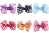 20шт Boutique 10colors 3 дюйма тканая полоса ленты лук аксессуары для волос BOWKNOT с аллигатора зажим для волос Bobbles связей HC032