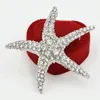 High Quality Stunning CZ Rhinestone Crystals Big Starfish Brooch Rhodium Plated Special Brooch Pin For Friend Women Bouquet Costume Broach