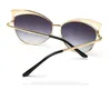The new trend of ladies' sunglasses 8041 big European and American metal hollow cat eye sunglasses sunglasses personality