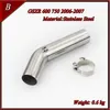 Stainless Steel mid pipe of Motorcycle exhaust pipe For GSXR 1000 2005-2006 GSXR 600 750 2006-2007 2008-2009 GSXR 2011-2015273W