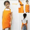 plain apron for kids kitchen children solid aprons with pockets chef pinafore polyester garden artist painting crafts girl boys party class