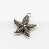 100pcs Ancient Silver Alloy Starfish Charms Pendants For Jewelry Making Bracelet Necklace Findings 18.5X22MM