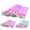 Set di pennelli per trucco Cystal 10pcs Rainbow Soft Hair Foundation Concealer Cosmetic Kabuki Make Up Brush kit Tools