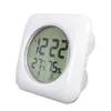 Fashion White LCD NEW Waterproof Shower Bathroom Wall Clock Temperature Thermometer Hygrometer Meter Gauge Monitor Humidity