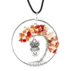 Femmes arc-en-ciel 7 Chakra améthyste arbre de vie puces de Quartz hibou pendentif collier multicolore arbre de sagesse collier en pierre naturelle livraison gratuite