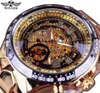 Winner Brand New Fashion Gold Watch Stylish Steel Men Male Clock Classic Mechanical Self Wind Wrist Dress Skeleton Watch Gift