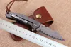 Special Offer New Design Damascus Flipper Folding knife 60HRC Blade TC4 Titanium Handle EDC Pocket folding knife Gift knives