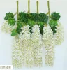 Videiras artificiais de flores de floresta 110cm /70cm Wisteriaias de seda Flores Rattans Flores de feijão para casamento de casamentos Decoração de casa Decoratove Vine
