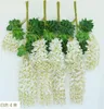 인공 등나무 꽃 덩굴 110cm /70cm 실크 wisterias Flower Rattans Bean Flower Xmas Party Home Decoratove Vine