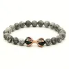 1 sztuk Kamień Naturalny z Tiger Eye Beads Micro Inlay Black C Czealki Eagle Claw Zroszony Bransoletki