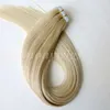 100g 40pcs Bande dans les Extensions de Cheveux Droite Brésilienne Indienne cheveux humains Colle Peau Trame 18 20 22 24 pouces # 60A couleur