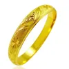 Womens Bangle 18k Yellow Gold Filled Classic Carved solid women bracelet wedding party gift diameter 6cm