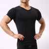 Man Undershirt Ice Silk Ultra-thin Spandex T-Shirts Male V-neck Thin Short Sleeves Tops Underwear Breathable Quick Dry Slimming Tank Tops
