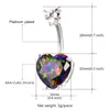 Luxe Body Sieraden Zirconia Crystal Heart Belly Button Ring Dames Platina / 18K Vergulde Bloem Navel Piercing Nombril