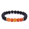 Braccialetti in pietra lavica naturale all'ingrosso Reiki Chakra Healing Balance Buddha perline per uomo Donna gioielli regalo fascino yoga