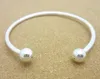 50 unids 925 de plata esterlina relleno abierto de las mujeres del bebé brazalete del brazalete de los granos europeos del encanto pulsera DIY pulseras brazaletes accesorios joyería