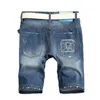 Wholesale-Jean Shorts Men Fashion Hole Jeans European Street Style Appliques Design Plus Size 28-38 MKN611