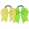 20pcslot 45 inch Cheerleading Bows elastische band Pony Tail Holder Ribbon pinwheel Bow haarbanden Gift baby hoofdband 196 kleuren3514972