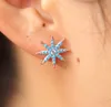 Nouvelle arrivée bijoux de mode mciro pavé turquoise étoile étoile du nord goujons or rose argent boucle d'oreille