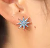 Ny Ankomst Mode Smycken Mciro Pave Turquoise Star North Star Studs Rose Gold Silver Stud Örhängen