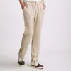 Wholesale-New Men's Straight Linen Slacks Loose Linen Trousers Men's Cotton Pants Thin Casual Pants 5 Colors Size M-3XL TA016