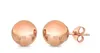 10Pairs/Lot 14k Women's Rose Gold Plated Simple Cute Ball Stud Earring 4mm 5mm 8mm