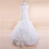 Gerüschtes Organza-Meerjungfrau-Hochzeitskleid mit herzförmigem Ausschnitt 2016 Sweep Train Brautkleider Lace Up Brautkleider