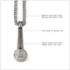 Trendy Hip Hop Microphone MIC Pendant Necklaces Men Women Punk Jewelry Street Dance Rapper Nightclub Accessories Gold Silver