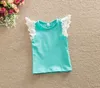 Nouveau-nés bébés débardeurs dernière conception dentelle manches bébé fille T-shirt été filles tenues enfants vêtements 7 couleurs