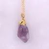 Onregelmatige handgemaakte rauwe ongepolijst amethist citrien kristal hanger vintage vergulde quartz edelsteen kettingen natuursteen sieraden geschenken