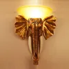 Lampade da parete di caso delle scale dell'elefante dell'oro della resina antica Camera da letto creativa della camera da letto del salotto Luci della parete del corridoio Corridoio Corridoio Corrimani della parete