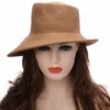 Cappello unisex dal design speciale 100% feltro di lana inclinato a tesa asimmetrica da matrimonio in chiesa cloche cappello Fedora casual T289