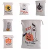 Coton toile Halloween sac enfants faveur bonbons tissu sac cadeau citrouille araignée friandise ou astuce sacs à cordon fête fête Cosplay approvisionnement