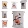 Katoen Canvas Halloween Sack Kinderen Gunst Snoepdoek Geschenkzak Pompoen Spider Treat of Trick Trekkoord Tassen Party Feestelijke Cosplay Supply