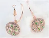 Boucles d'oreilles pendantes en cristal strass le plus noble de luxe pour femmes boucles d'oreilles plaquées or Champagne 18 carats bijoux de bal 126788579086