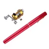 WholePortable Pocket Mini Fishing Pole Aluminum Alloy Pen Shape Fishing Rod With Reel Wheel 6 Colors 2505963