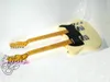Custom Shop Cream Double Neck Electric Guitar Maple Fingerboard Gratis frakt