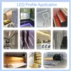 10 x 1M Zestawy / partia 60 kąt Taśma LED Light Light aluminiowy i profil aluminiowy LED do kuchni lub lamp szafek