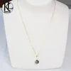 fashionable design Genuine natural culture 9-10mm tahitian pearl jewelry 18K gold adjustable Tahiti Black Pearl Pendant necklace for women