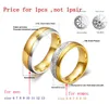 New CZ couple crystal rings for lover 18k gold plated Stainless Steel wedding men women party dress gift jewelry315V