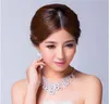 Nowy Tanie Bling Crystal Birdal Biżuteria Zestaw Posrebrzany Naszyjnik Diament Kolczyki Zestawy Biżuteria Ślubne Dla Panny Młodej Kobiety Akcesoria ślubne